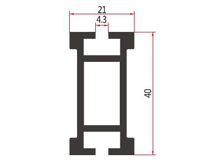 40双槽磁吸扁铝Z042