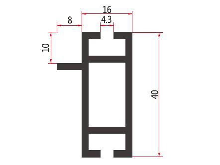 40双槽单边扁铝Z043