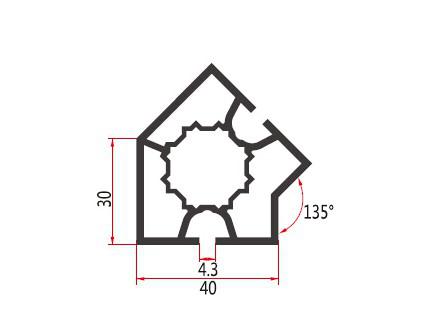 M043 40方柱135°立柱